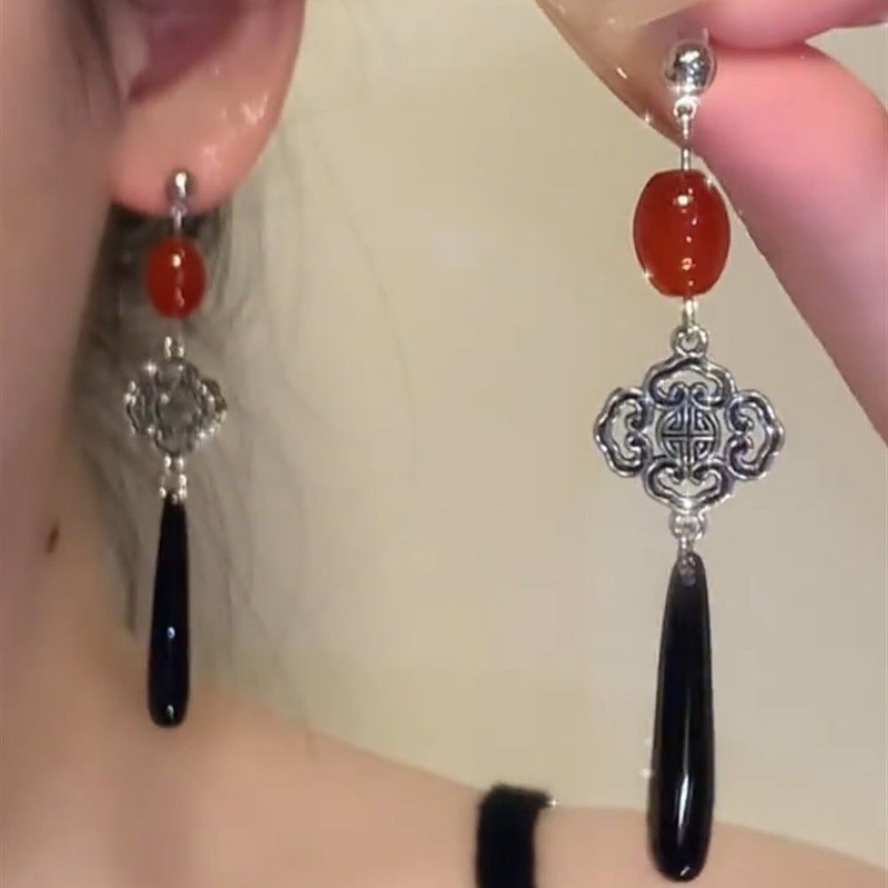 Women's National Fashion Cheongsam Elegant Bamboo Fan Earrings