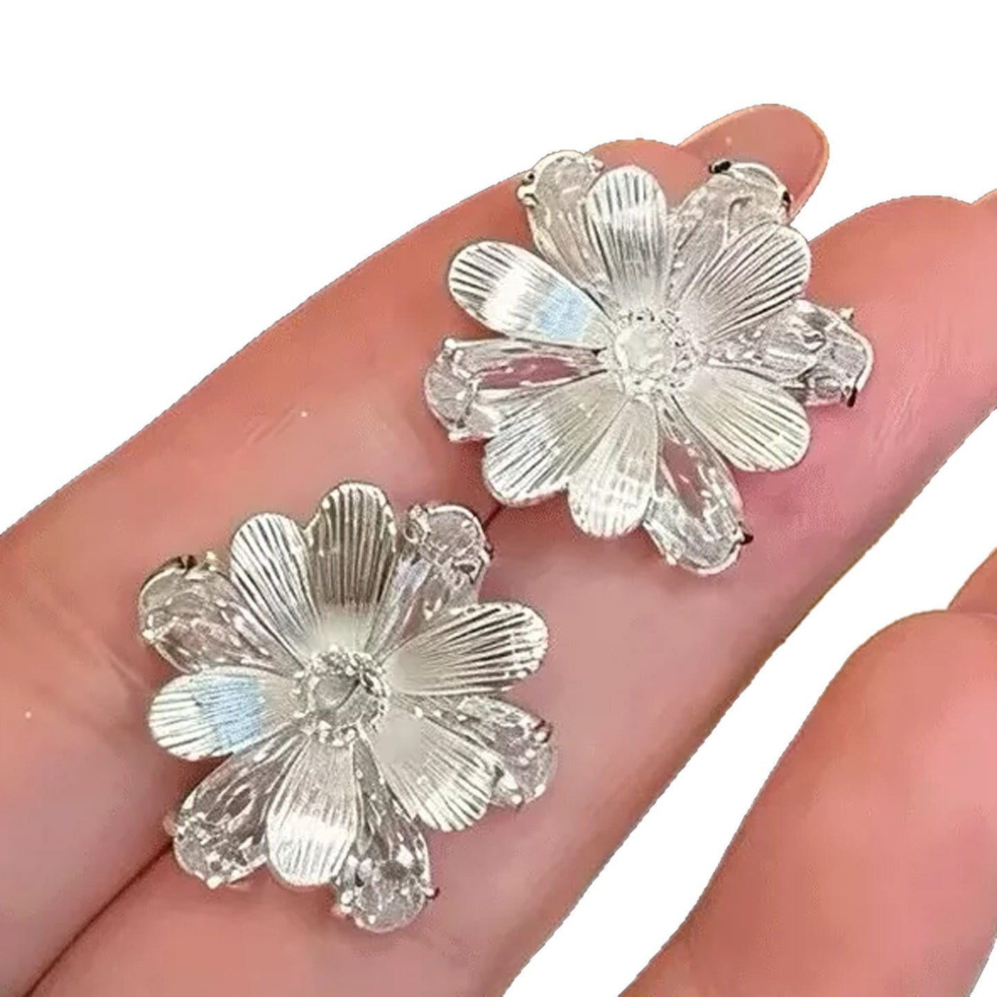 Diamond Sier Flower Light Luxury High-grade Versatile Super Beautiful Rings