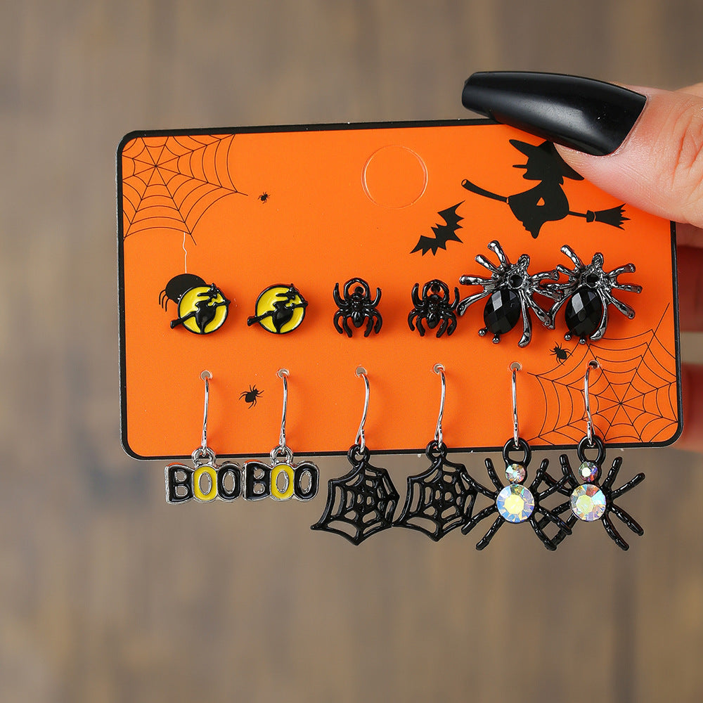 Halloween Horror Atmosphere Holiday Spider Pairs Rings