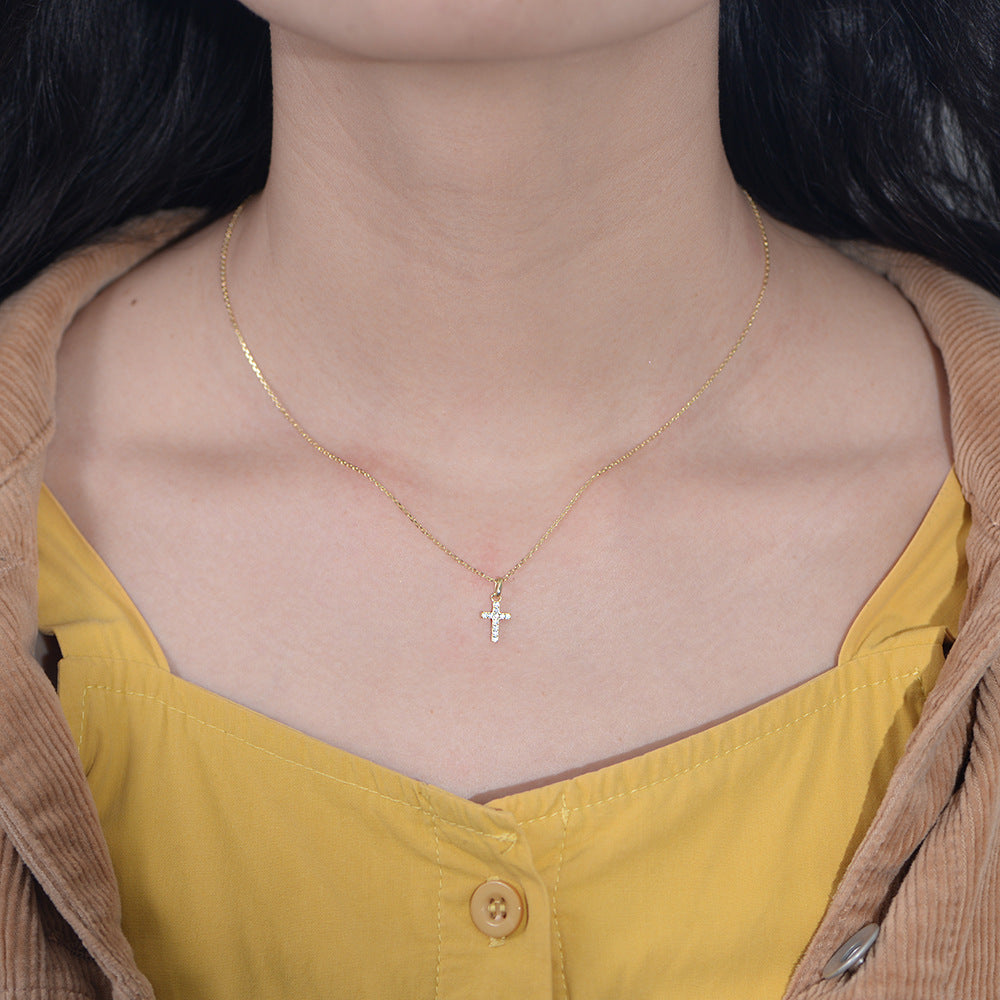 Women's Refined Rhinestone Cross Sterling Sier For Design Necklaces