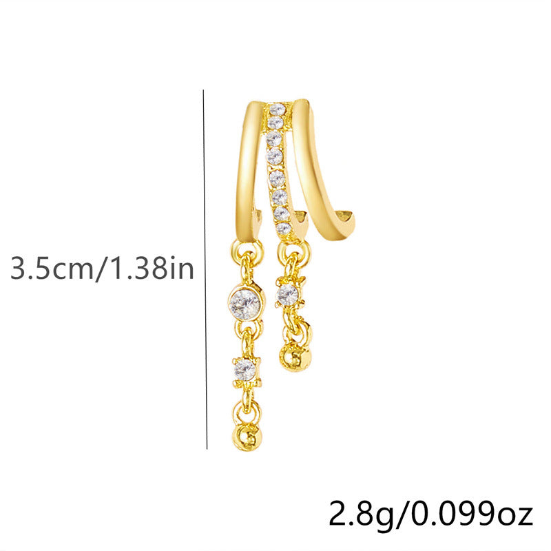 Hip Hop Cross Tassel Single Personality Design Inlaid Zirconium Rings