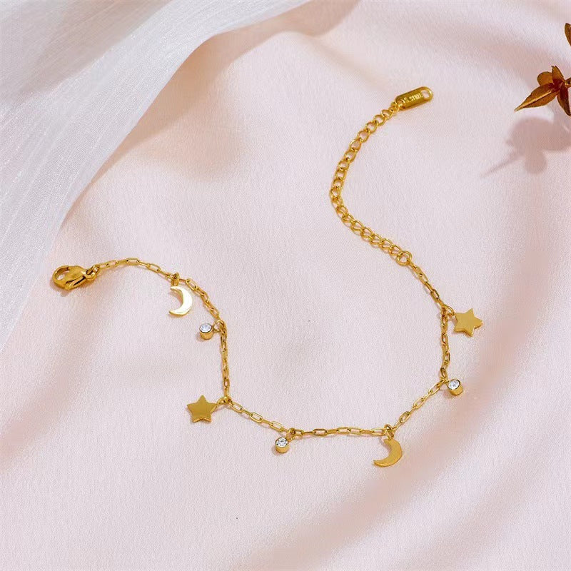 Personality Trend Listed Star Moon Titanium Bracelets