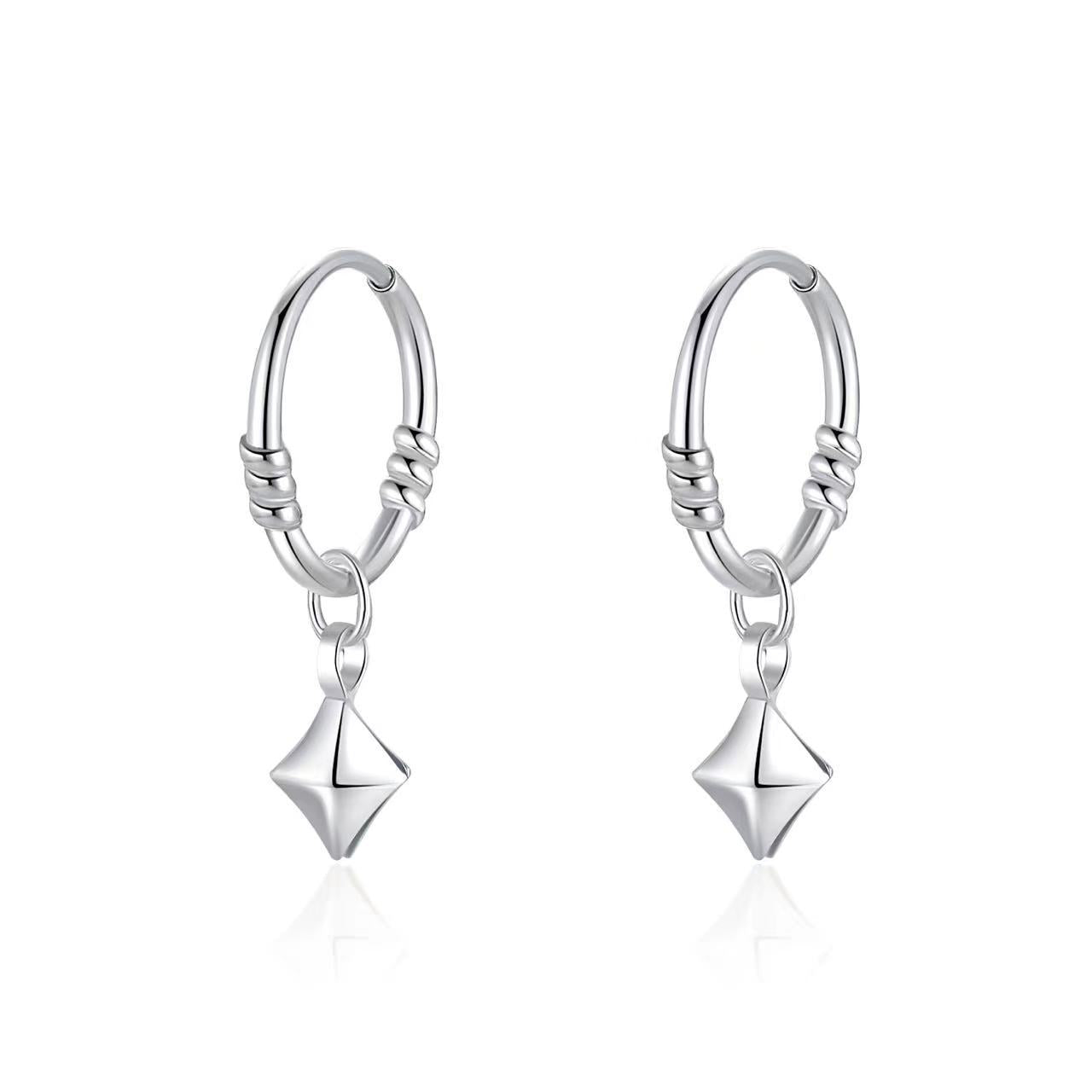 Sier Zircon Temperamental Minority Simple Pure Light Earrings