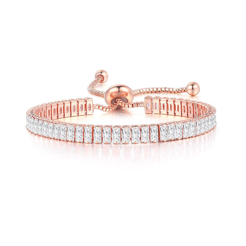 Micro Zircon Rectangular Niche Personality Adjustable Bracelets
