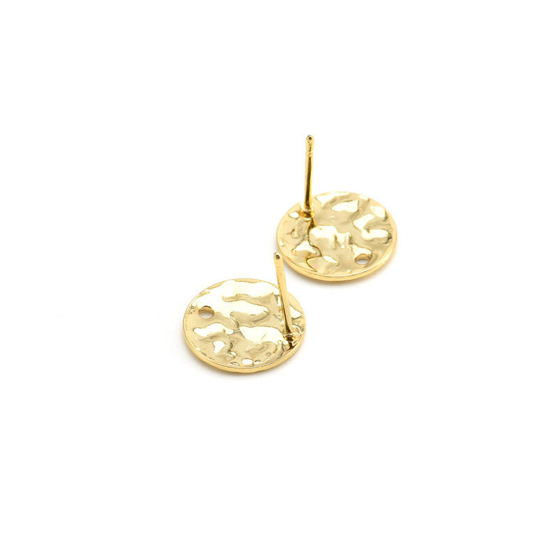 Stainless Steel Geometric Shape Embossed Round Card Ear Earrings