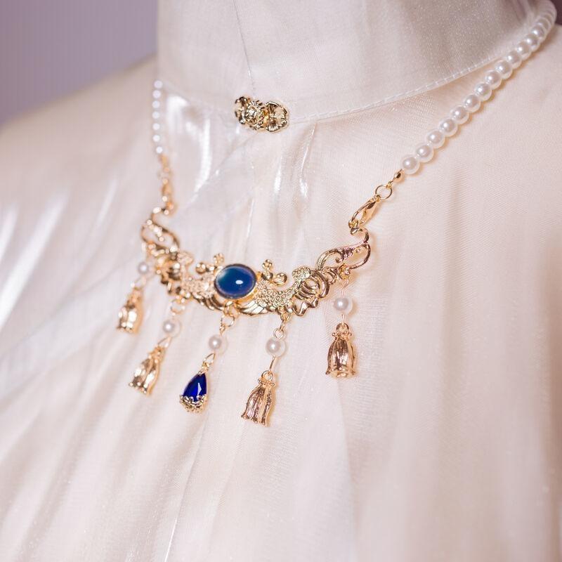Women's Water Drop Crystal Soft Luo Chest Collar Tang Alloy Skirt Necklace