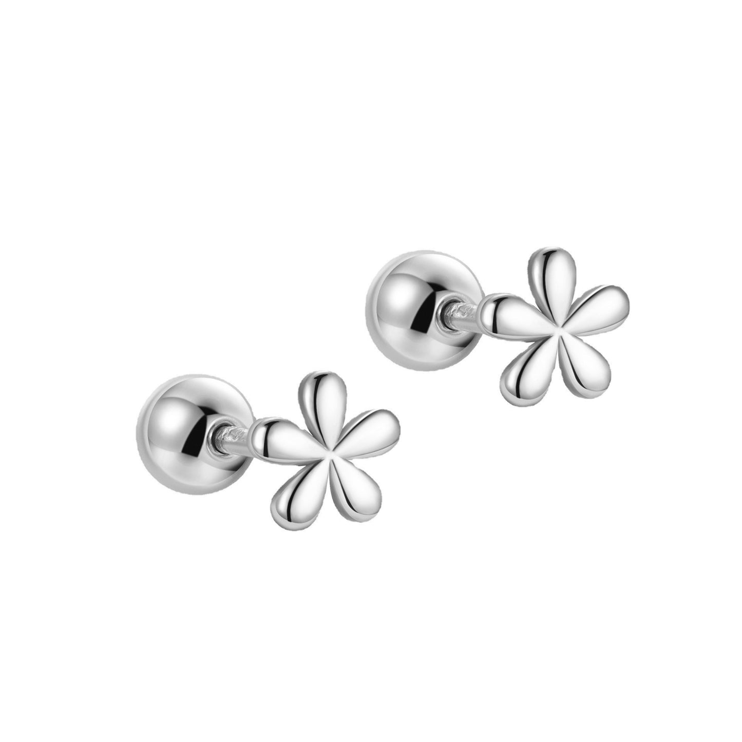 Sier Ear Bone Female Screw Tightening Rings