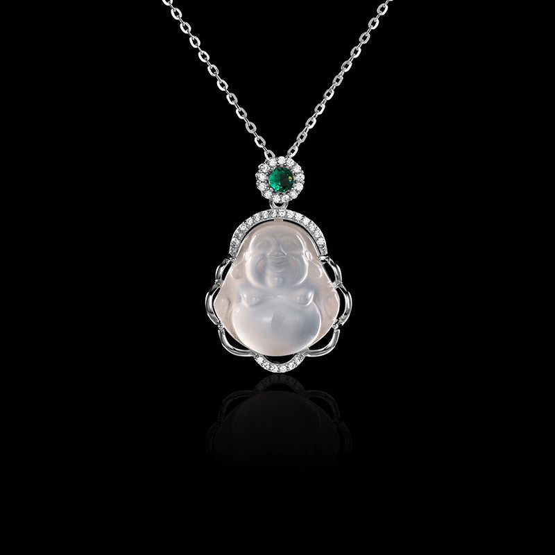 Luxury Minority Clavicle Chain White Chalcedony Necklaces