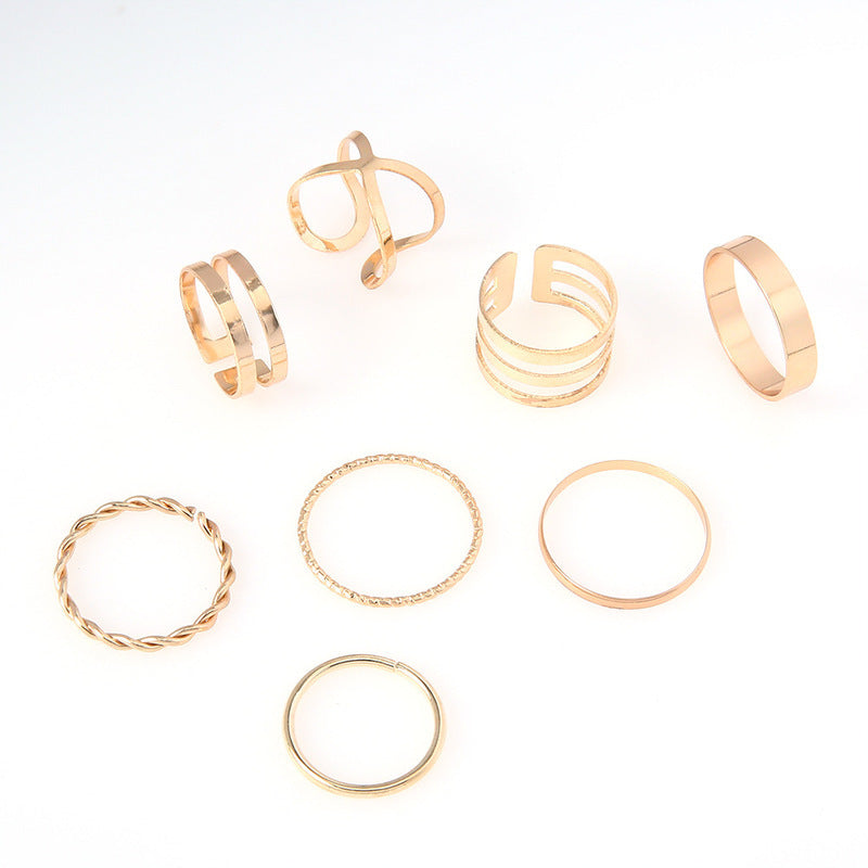 Cross Popular Set Personalized Index Finger Knuckle Exaggerated Assembled Rings