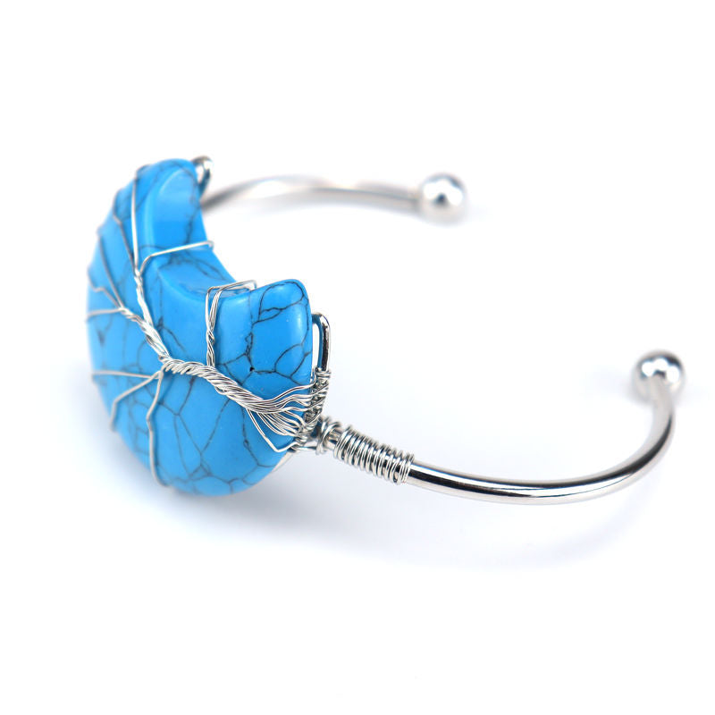 Handmade Sier Winding Lucky Tree Natural Bracelets