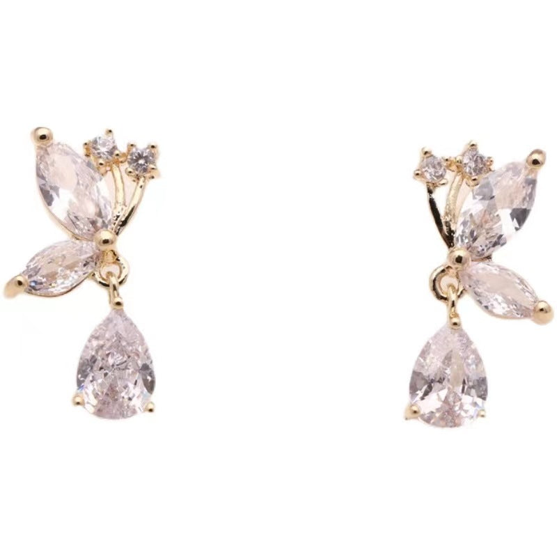 Women's Needle French Pearl Butterfly High Sense Design Rings