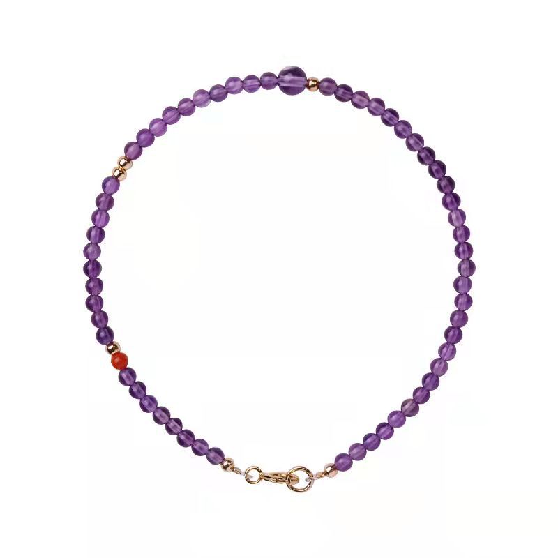 Women's Live Broadcast Natural Amethyst Fresh Golden Bracelets