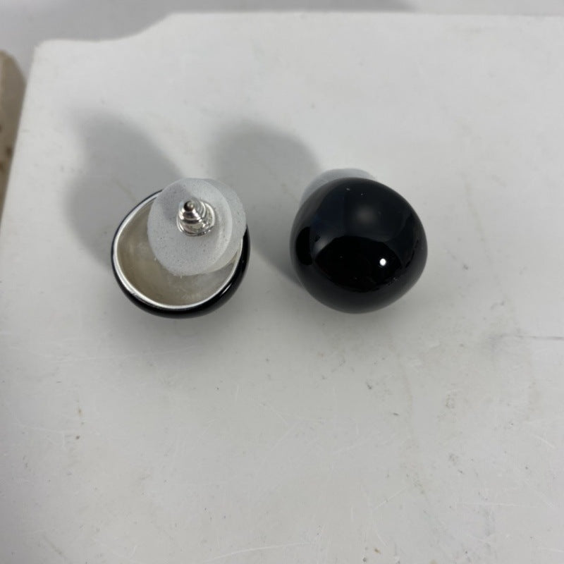 Women's Retro Enamel Drip Glazed Ball Light Earrings