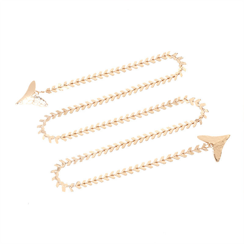 Minority Design Sense Fishbone Chain Face Earrings