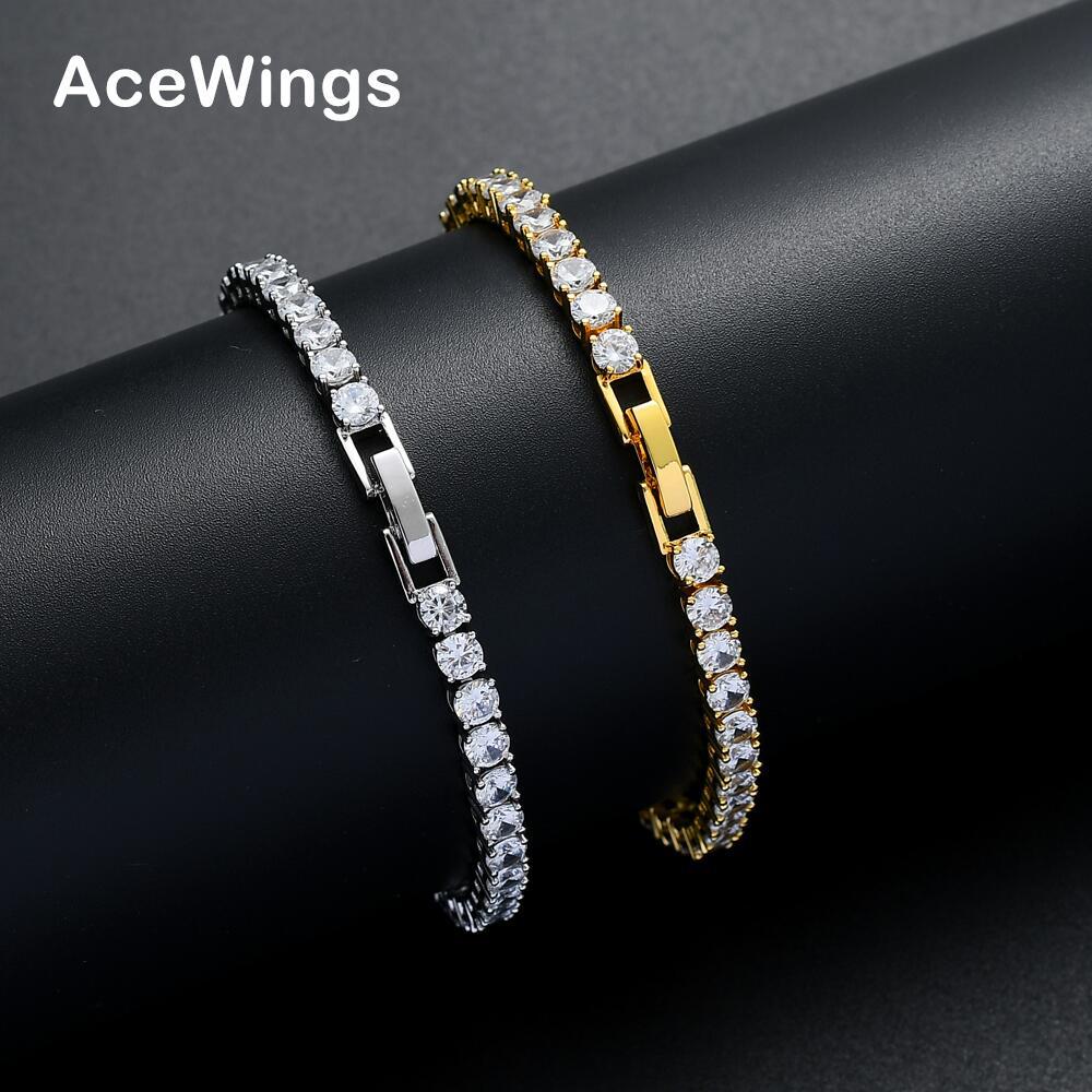 Copper Easy Buckle Tennis Chain Zircon Single Row Bracelet