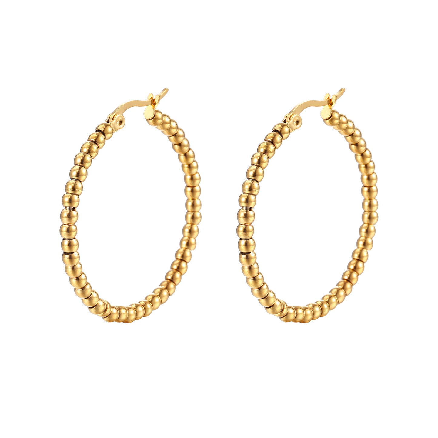 Steel Ball Stainless Round Personalized Ear Clips Simple Style Earrings