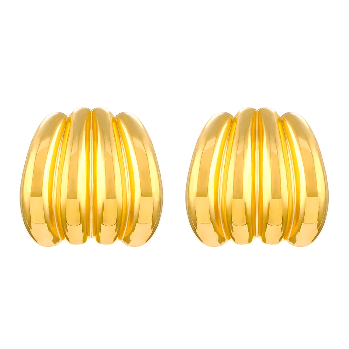 Oval Stainless Steel Personality Geometric Trend Peach Heart Earrings