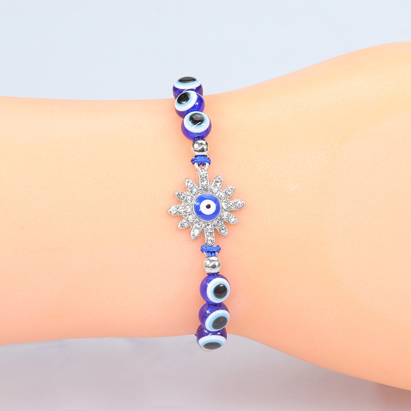 Devil's Eye Blue Fish Beaded Charm Bracelets