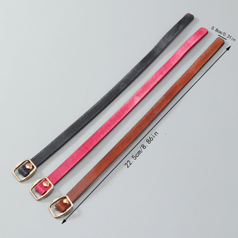 Cattle Leather Lettering Light Board Male Bracelets