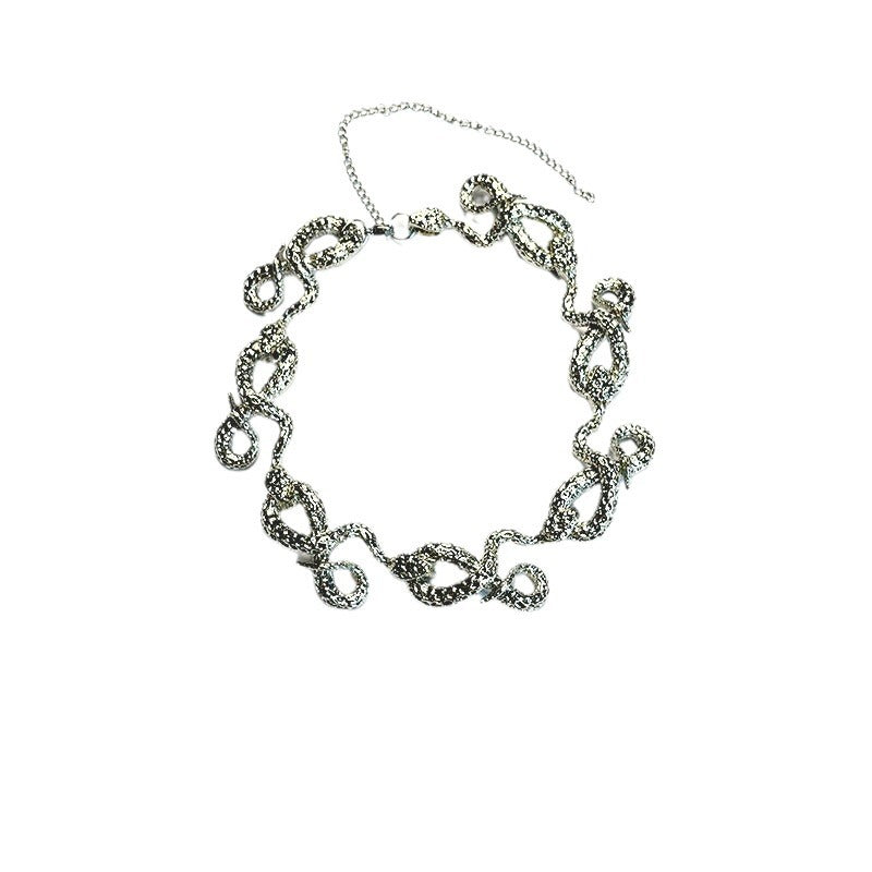 Women's Plate Snake Cuban Real Gold Electroplated Light Luxury Buckle Necklaces