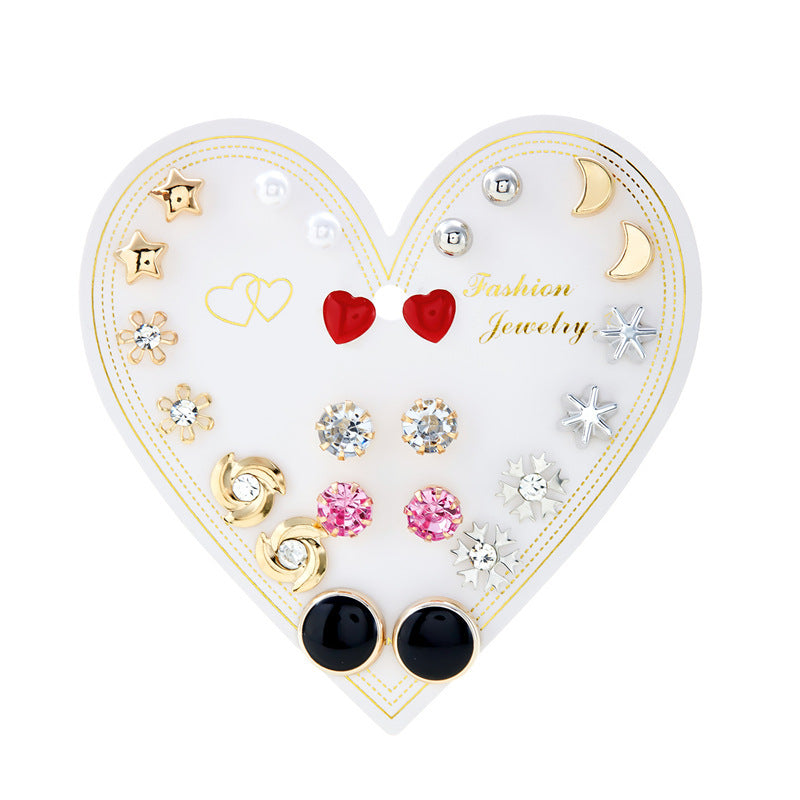 Suit Geometric Pairs Storage Ear Multicolor Earrings