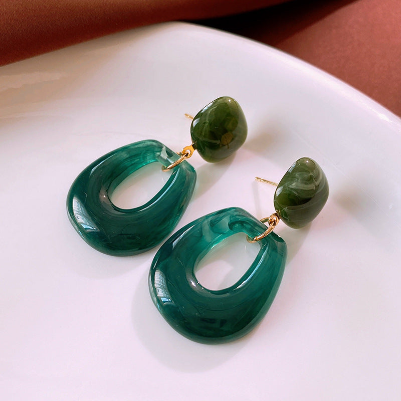 Needle Transparent Resin Geometric Simple High Earrings