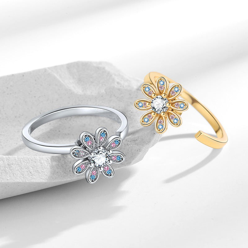 Flower Wind Opening Adjustable Advanced Sense Rings