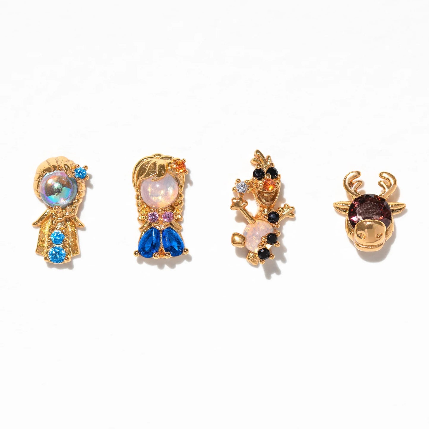 Frozen Little Princess Fashion Colorful Zircon Earrings