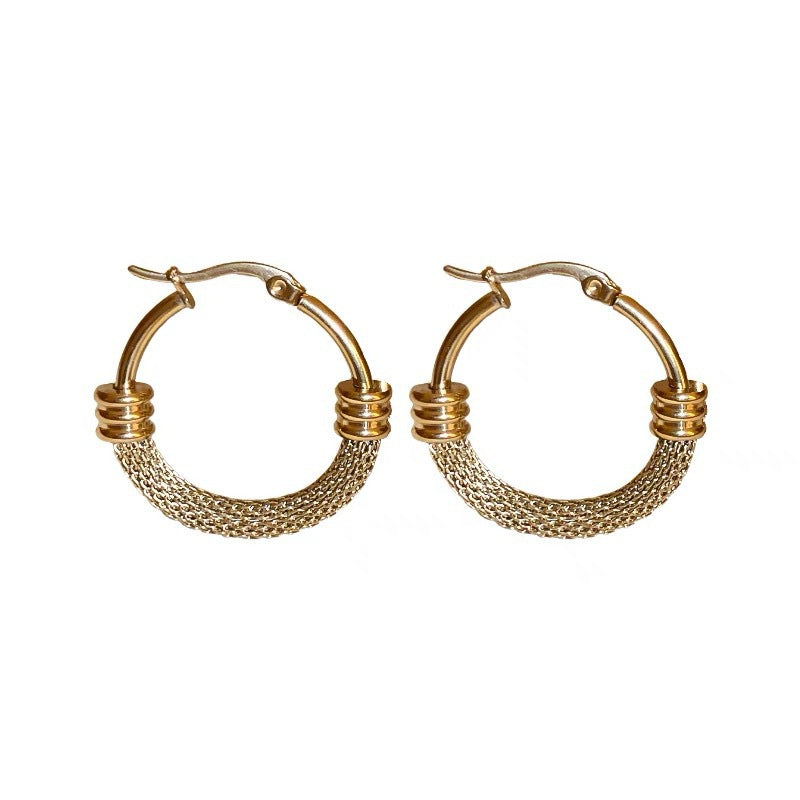 Women's Geometric Trend Circle Ear Clip Fashion Design Creative Style Earrings
