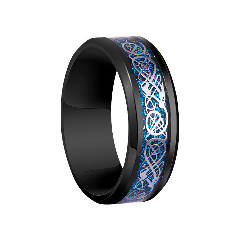 Men's Elegant Dragon Pattern Xi For Rings