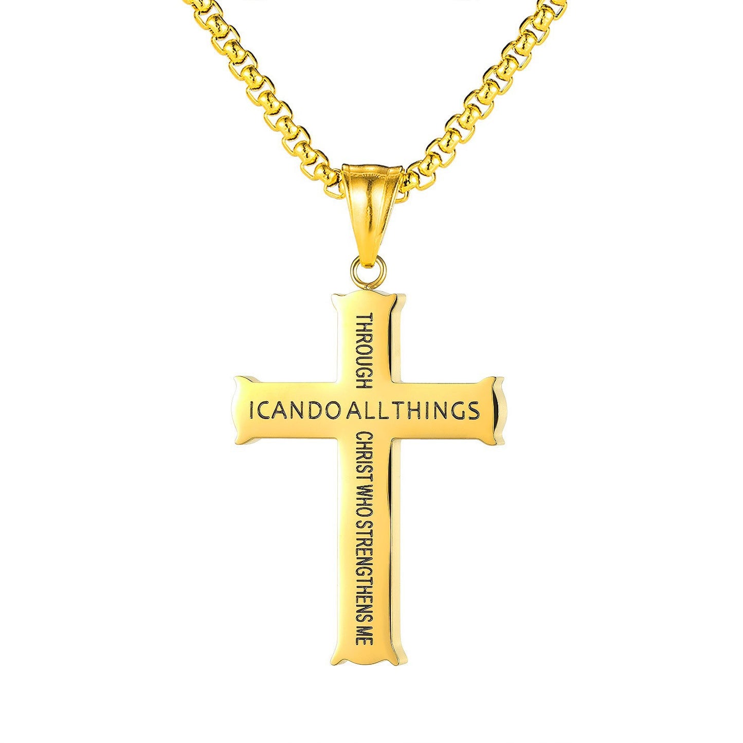 Men's Fashion Cross Personalized Scripture Ornament Letter Necklaces
