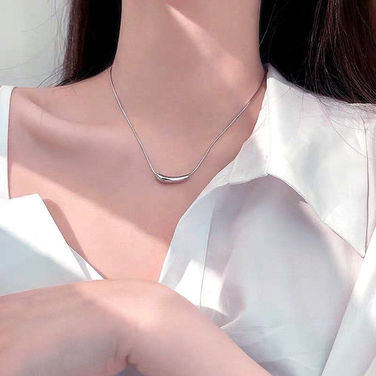 Sier Love Female Temperament Heart-shaped Collarbone Light Luxury Minority Necklaces