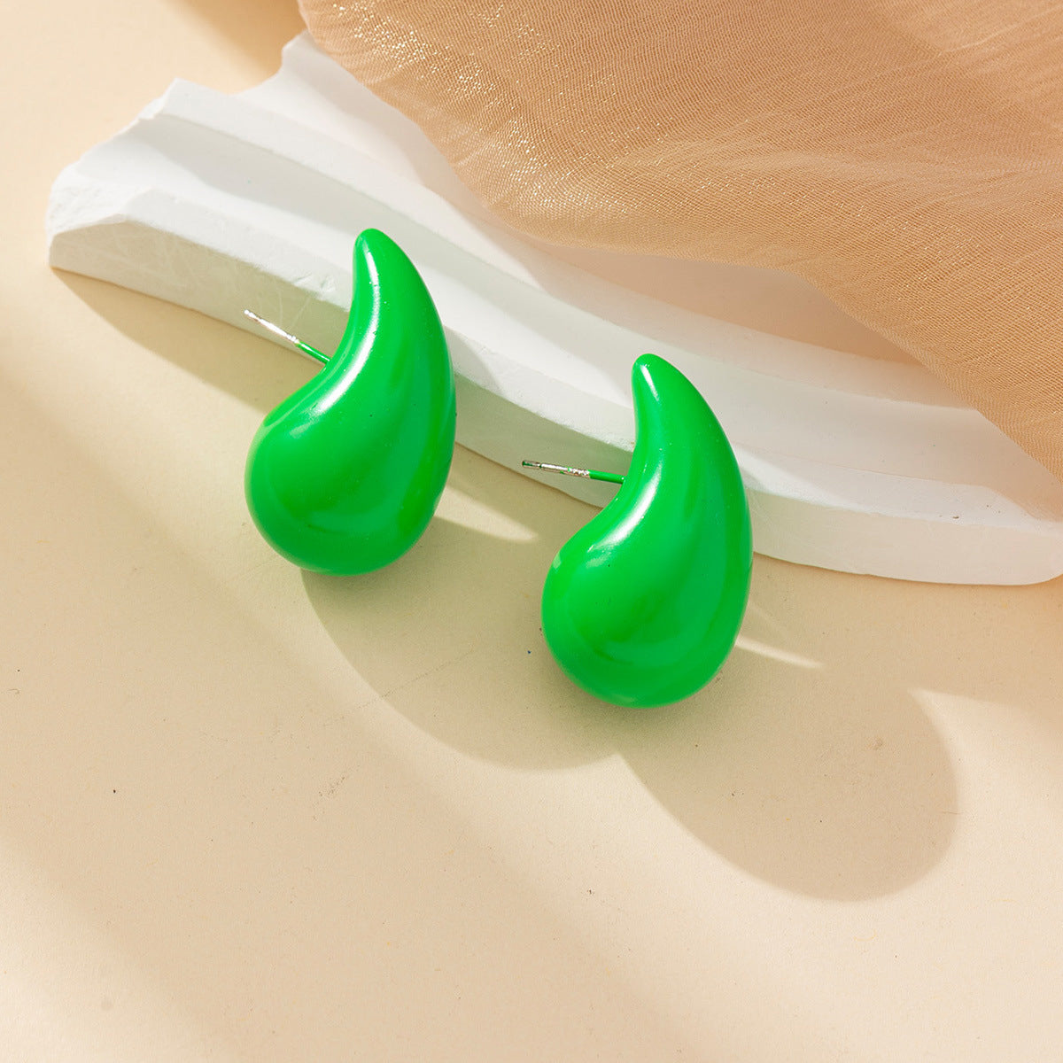 Women's Candy Color Drop-shaped Simple Graceful Tear Earrings