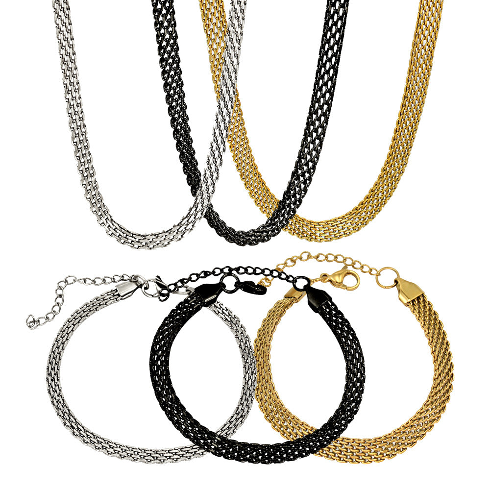 Steel Grinding Chain Tennis Set Vacuum Necklaces