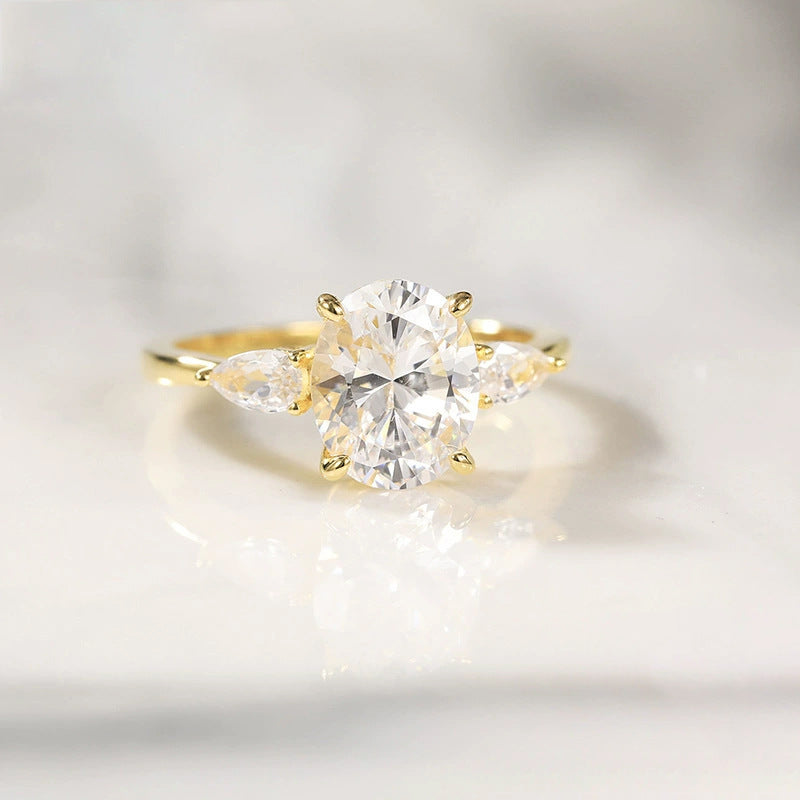 Women's Sier Inlaid Karat Denier Zircon Artificial Rings