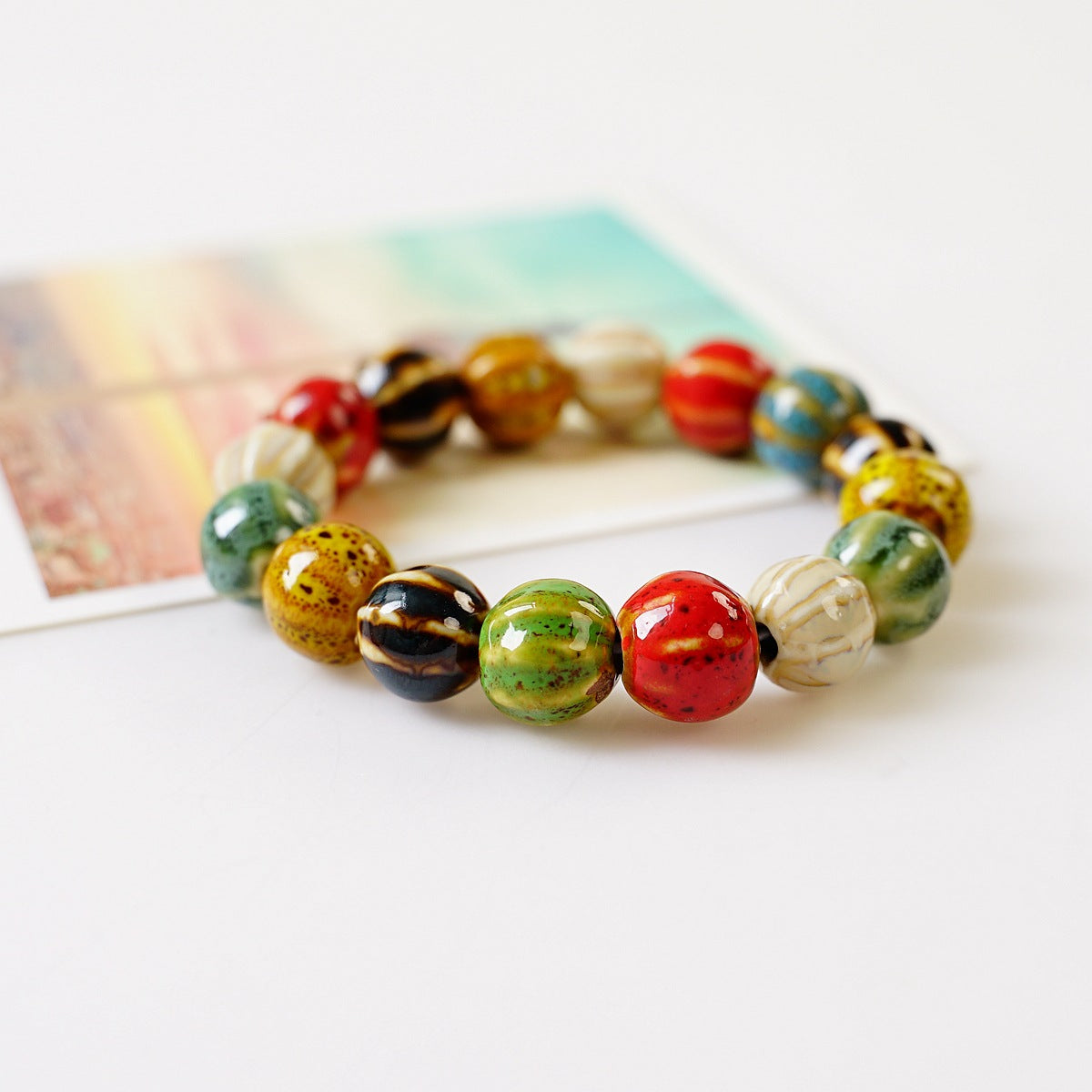 Ceramic Trinkets Flower Glaze Beads Characteristic Bracelets