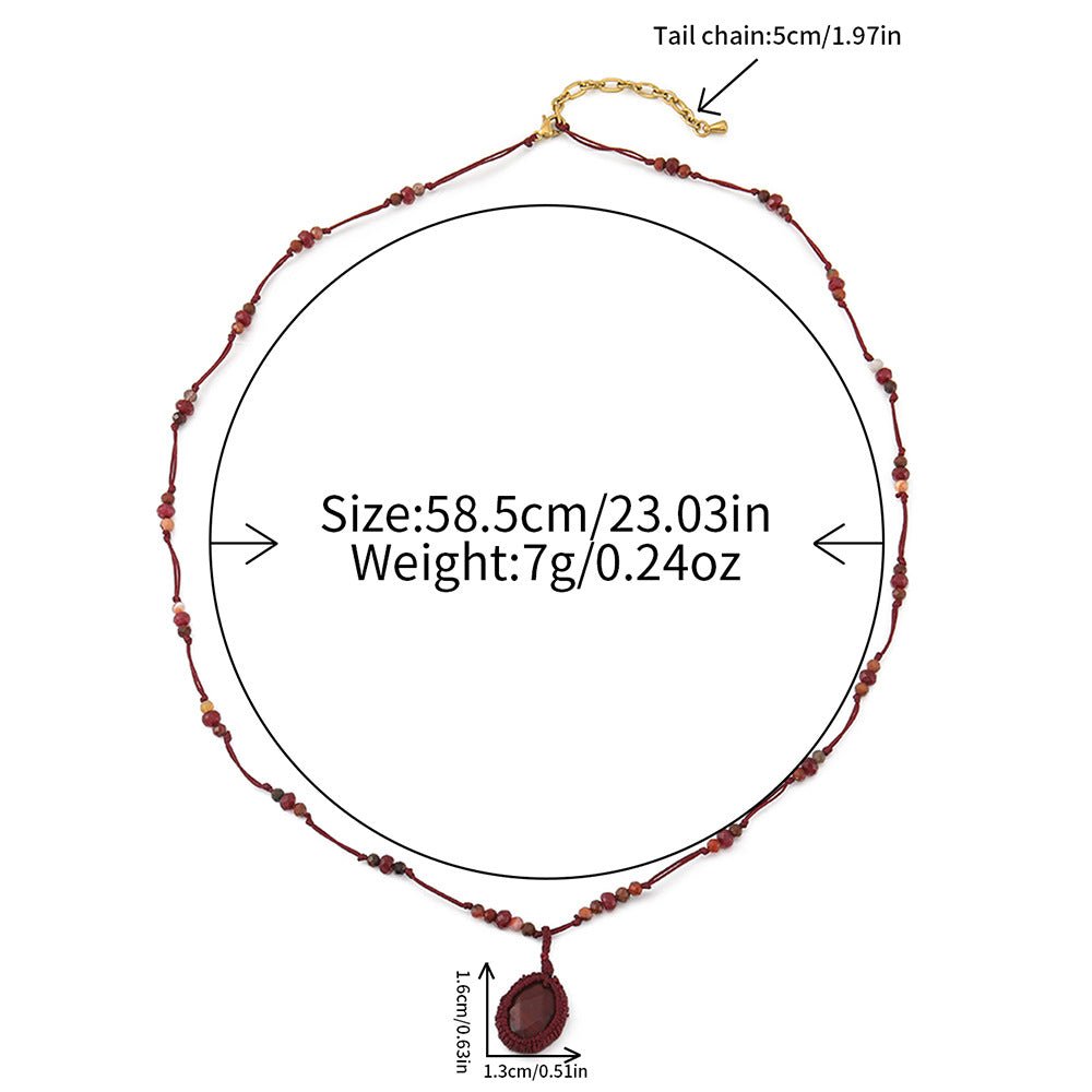 Good-looking Redstone Hand-woven Temperament Entry Lux Necklaces