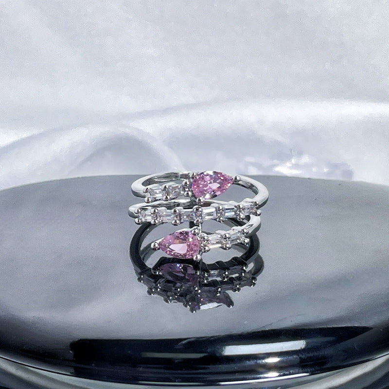 Diamond Love Open-end Zircon Female French Rings