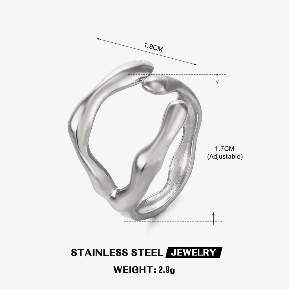 Popular Stainless Steel Shaped Open Gold Plated Rings