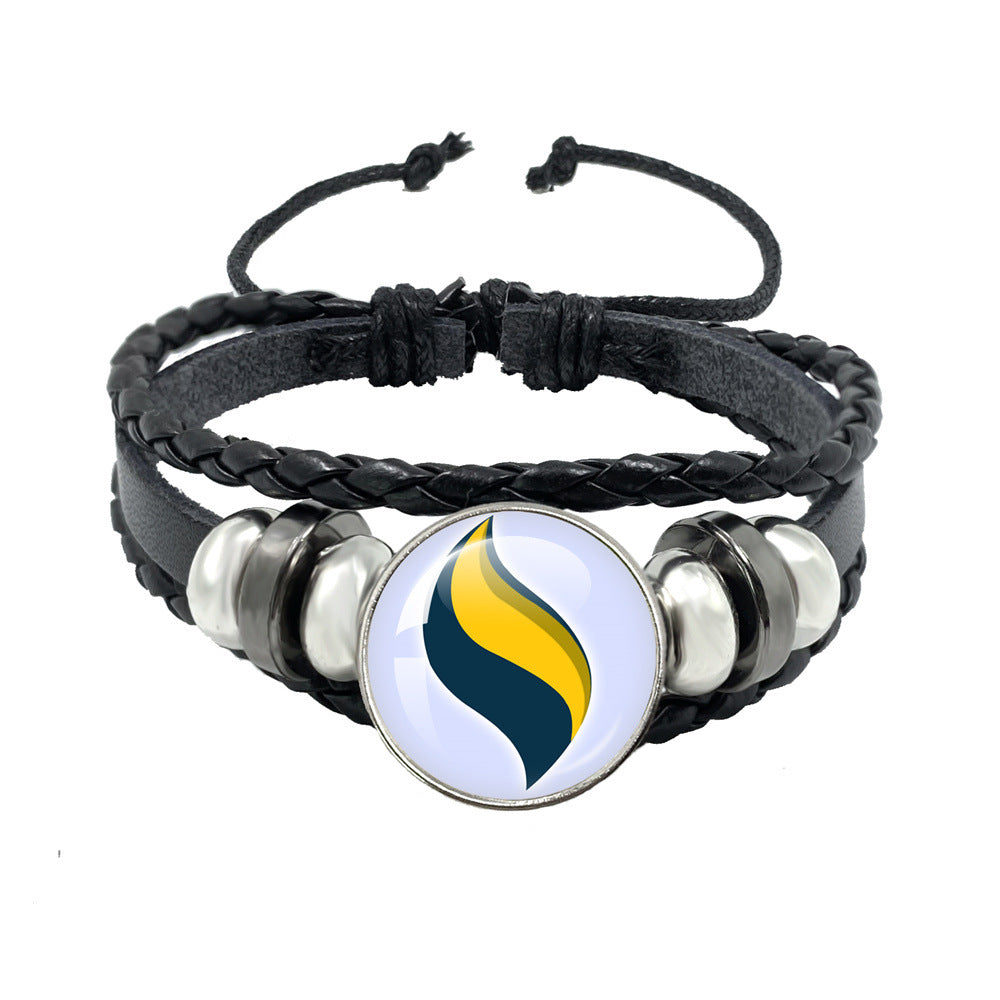 Women's & Men's Leather Time Stone Woven Hand Jewelry Bracelets