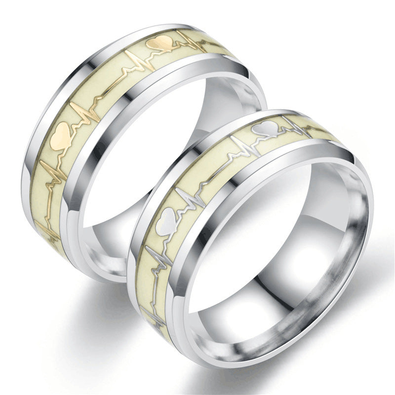 Personality Trendy Love Heart-shaped Titanium Steel Rings