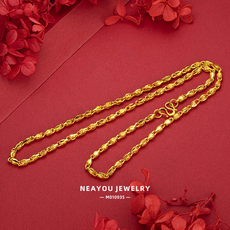 Women's & Men's Alluvial Gold Personality Retro Eye Color Necklaces