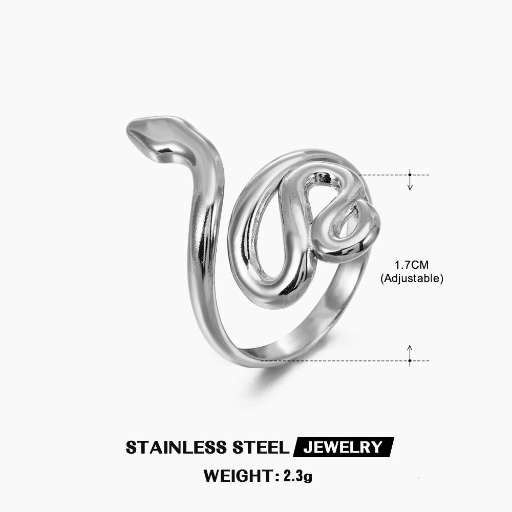 Women's & Men's Steel Snake Punk Hip Hop Style Rings