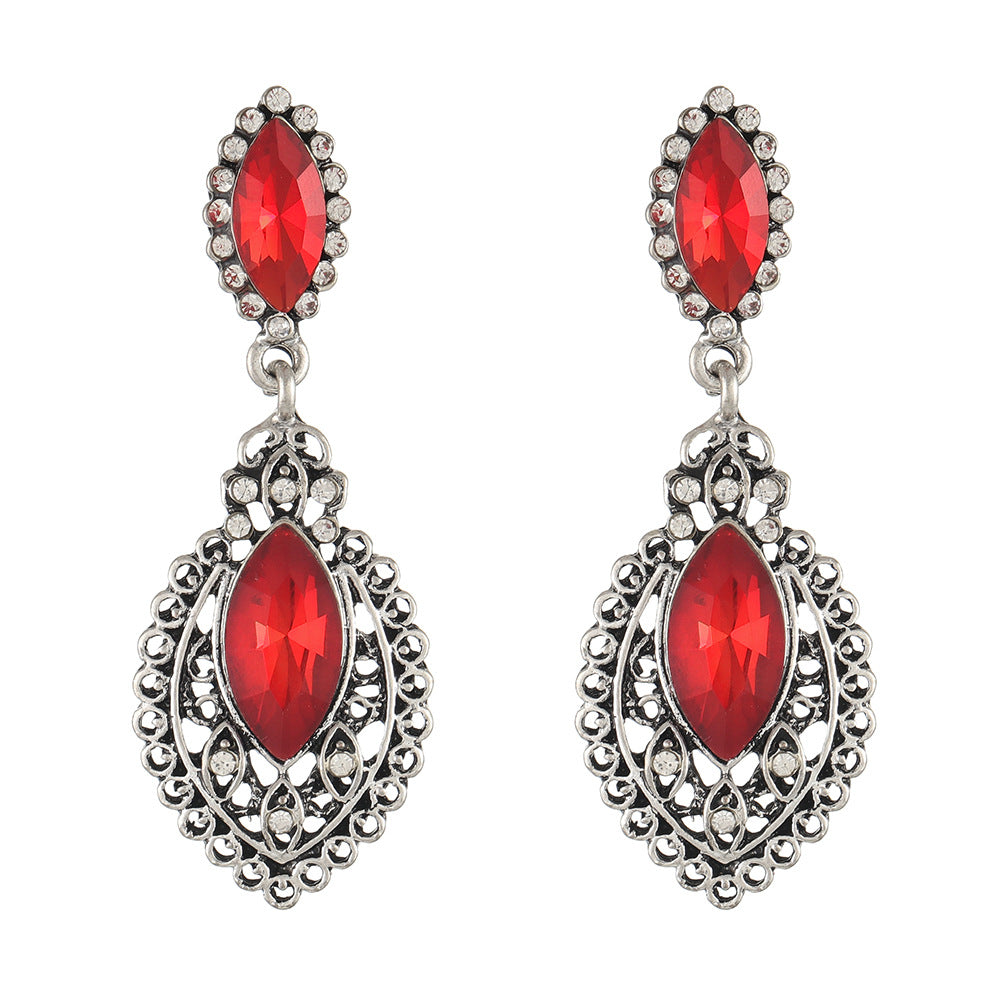 Personality Fashion Alloy Diamond Water-drop Eardrops Retro Earrings