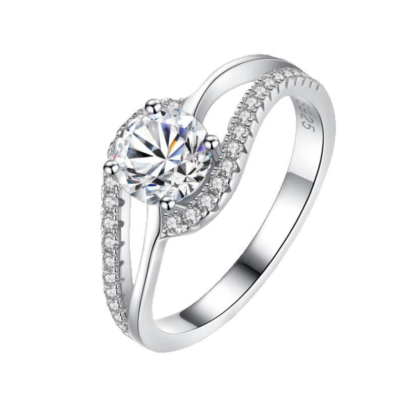 Women's Live Broadcast Color Diamond Artificial Curve Full Rings