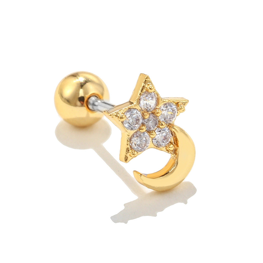 Flower Ear Bone Stainless Steel Thin Rings