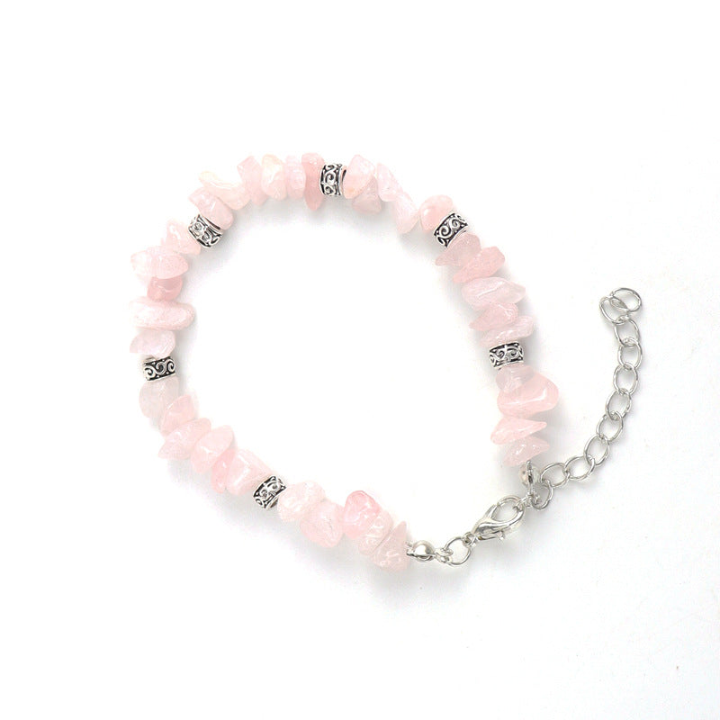 Handmade Beaded Natural Stone Crystal Gravel Bracelets