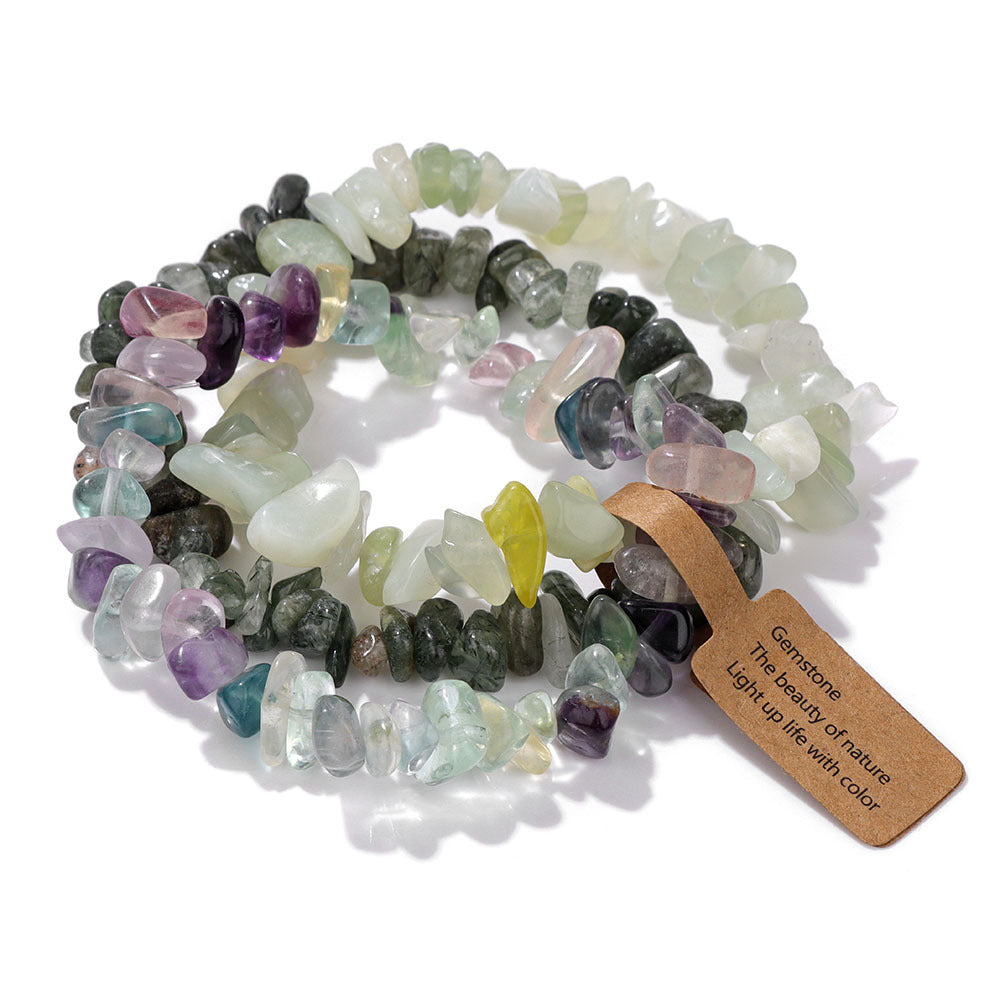 Women's & Men's Gravel Beads Three-piece Kraft Paper Tag Bracelets