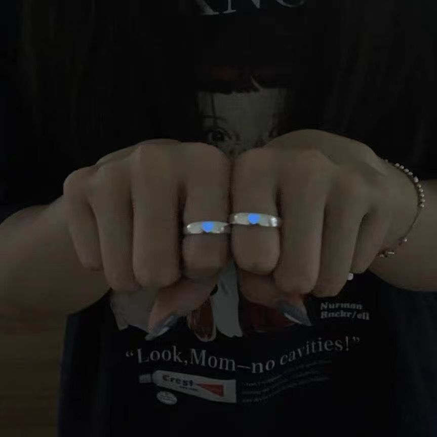 Love Luminous Adjustable Mouth One Pair Of Rings