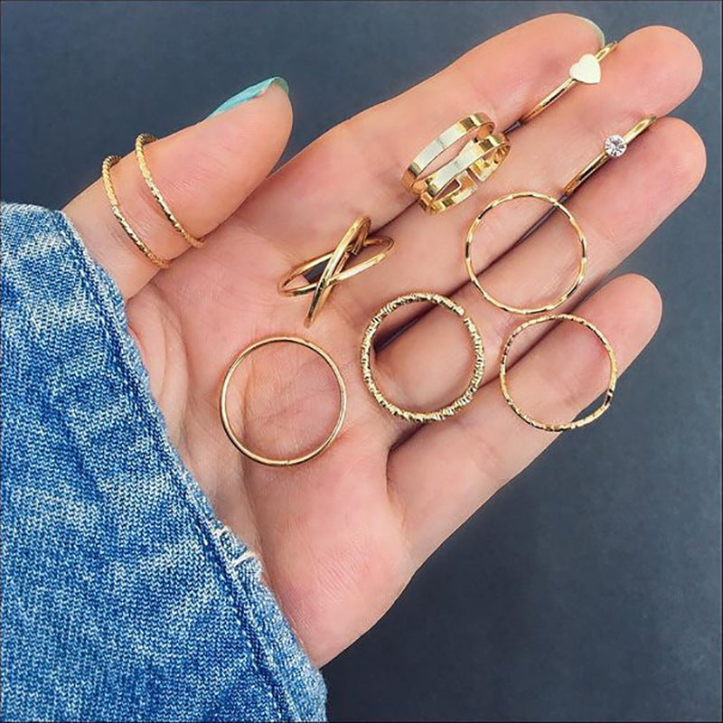 Opening Love Heart-shaped Set Hollow Cold Rings
